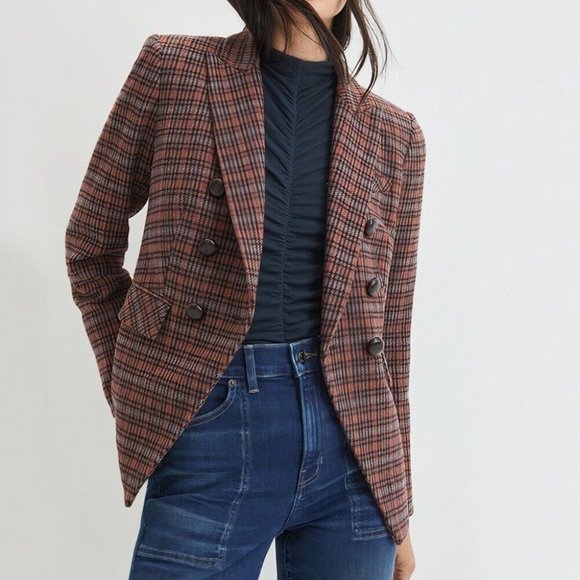 Veronica Beard Miller Dickey Blazer Mauve Multi Wool Blend Jacket Size 10